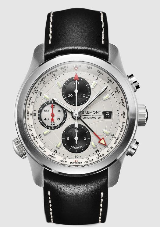 Replica Bremont Watch Altitude Pilot Chronographs ALT1-WT White Dial Leather Strap